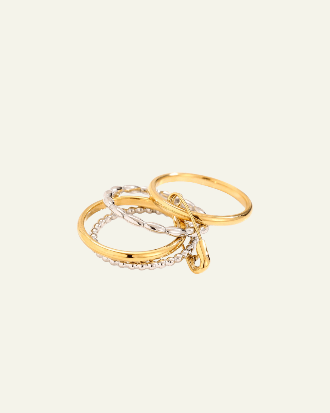 Annabelle™ - Anillo de varias capas en oro y plata con broche