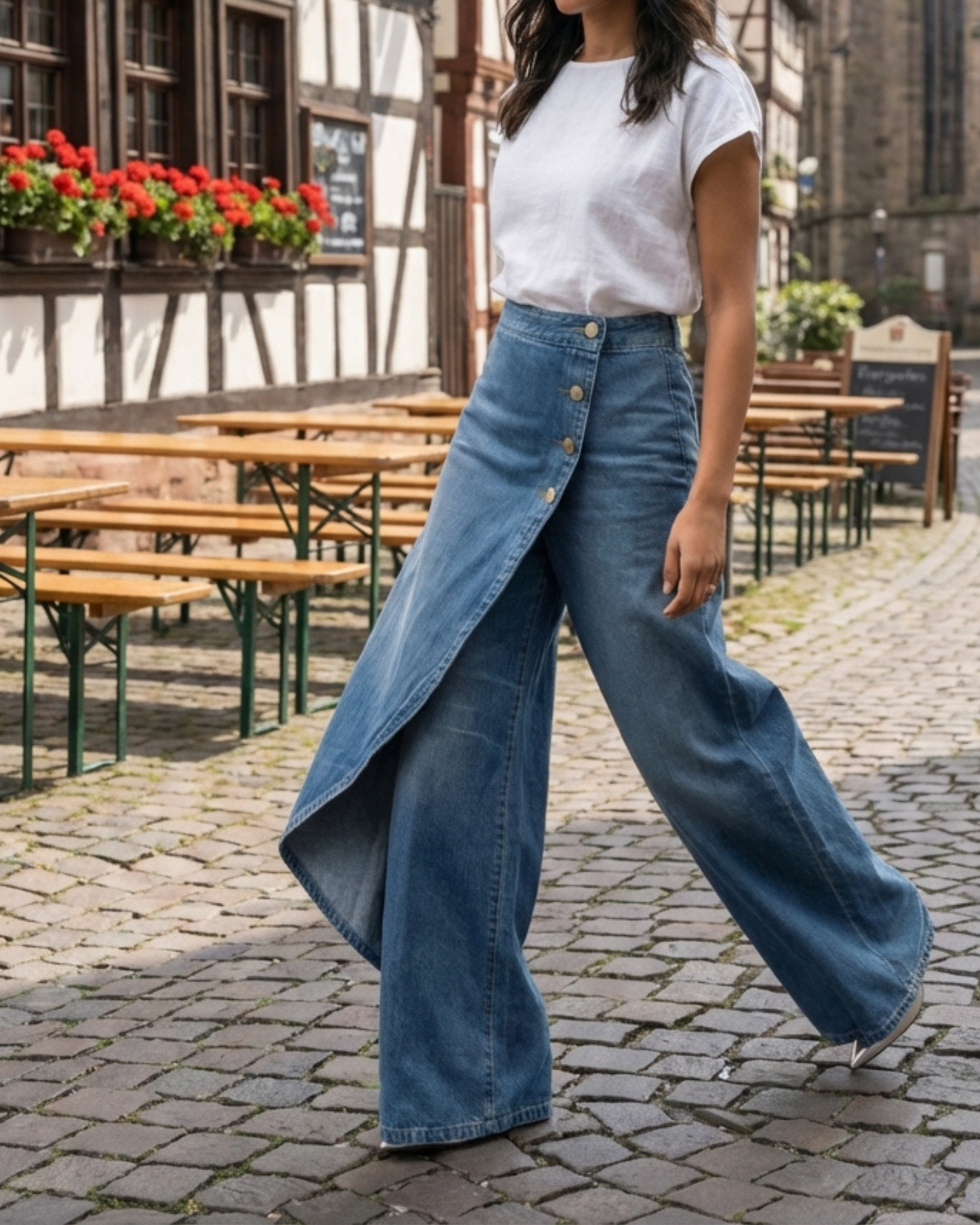 Paula™- Pantalones vaqueros cruzados