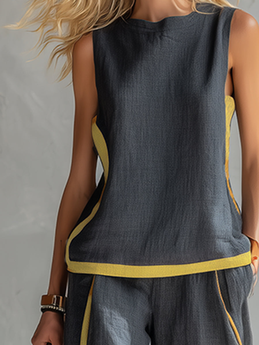 Leila™ – Conjunto de chaleco y pantalones de algodón