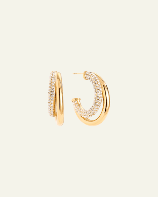 Sofia™ - Pendientes de aro con diamantes finos de 35 mm en oro