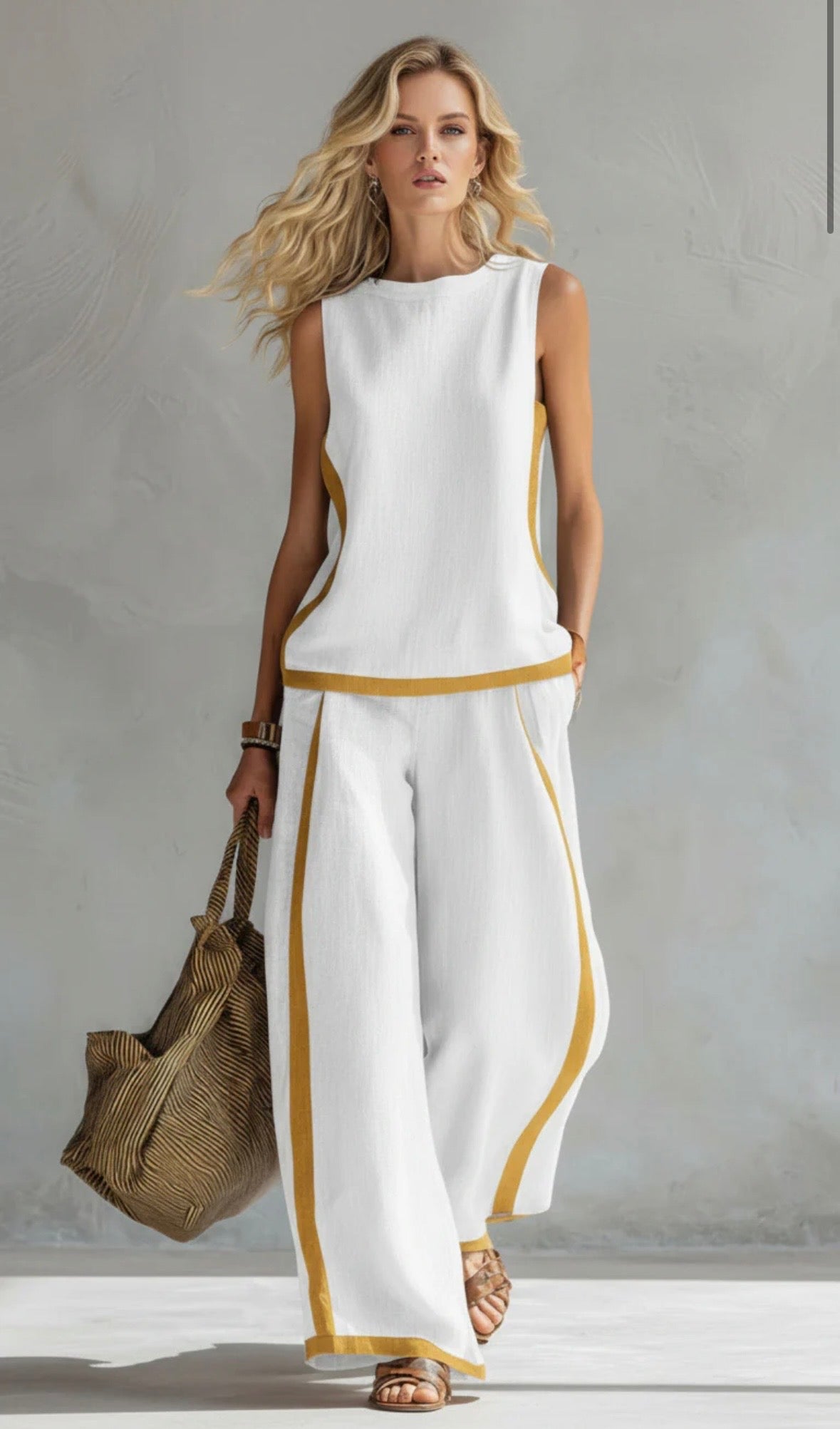 Leila™ – Conjunto de chaleco y pantalones de algodón