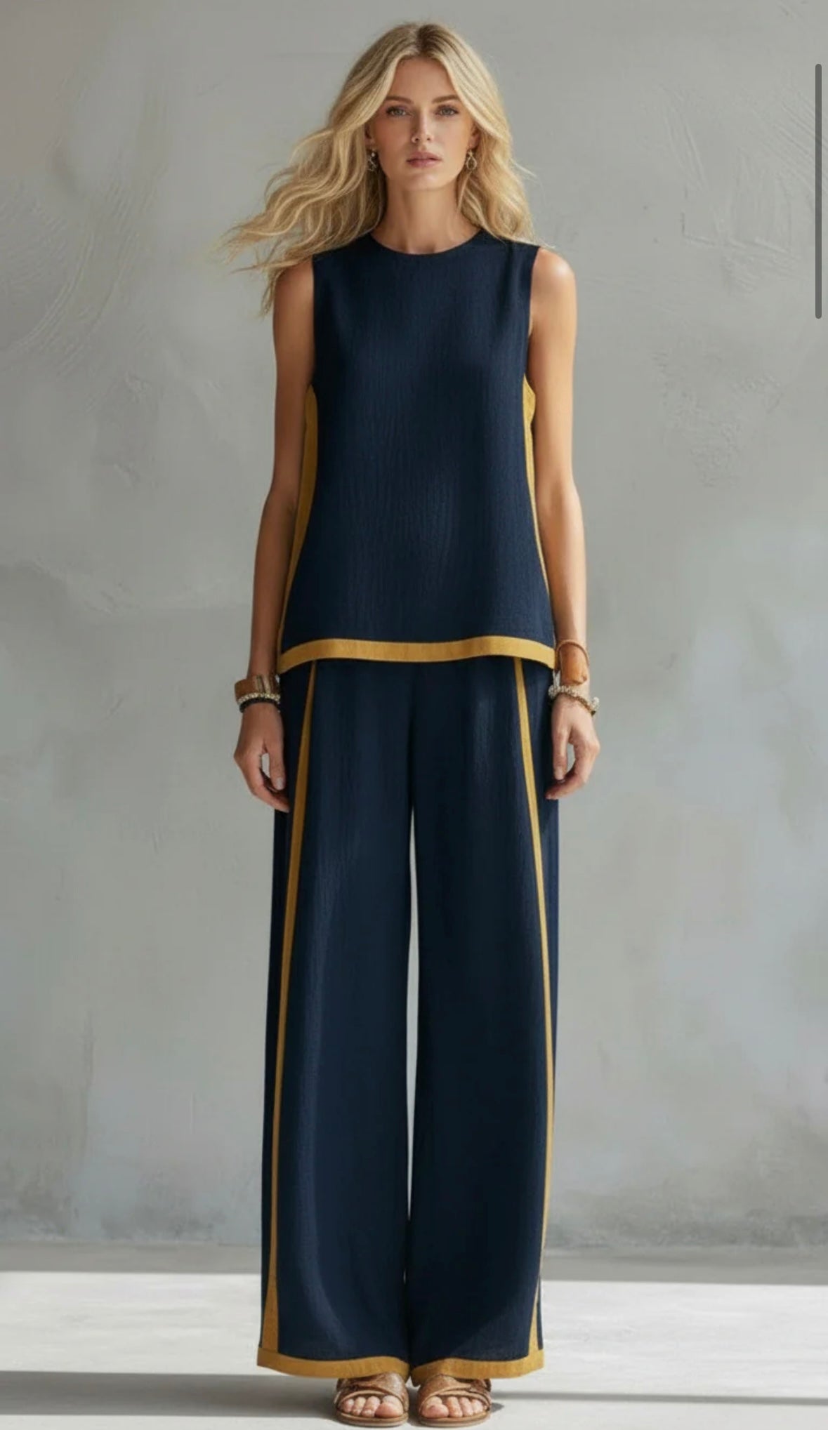 Leila™ – Conjunto de chaleco y pantalones de algodón