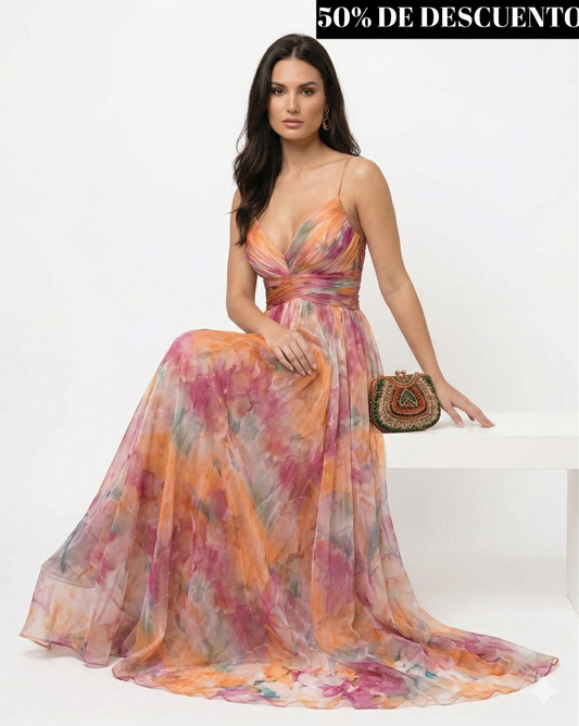 Zendaya™ - Un precioso vestido largo con estampado floral