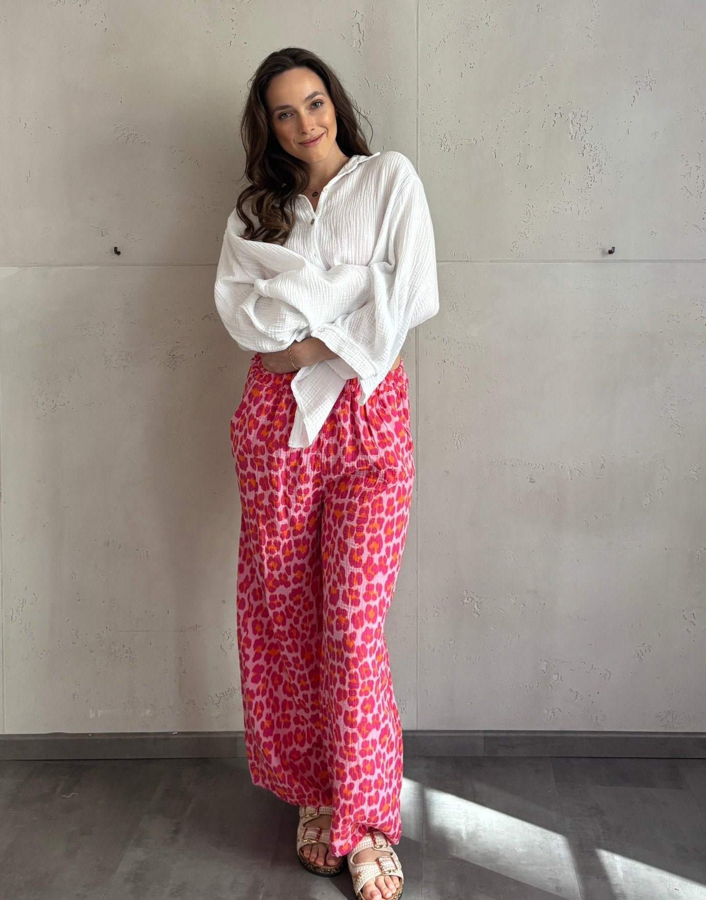 Lina™ - Pantalones de leopardo de pierna ancha