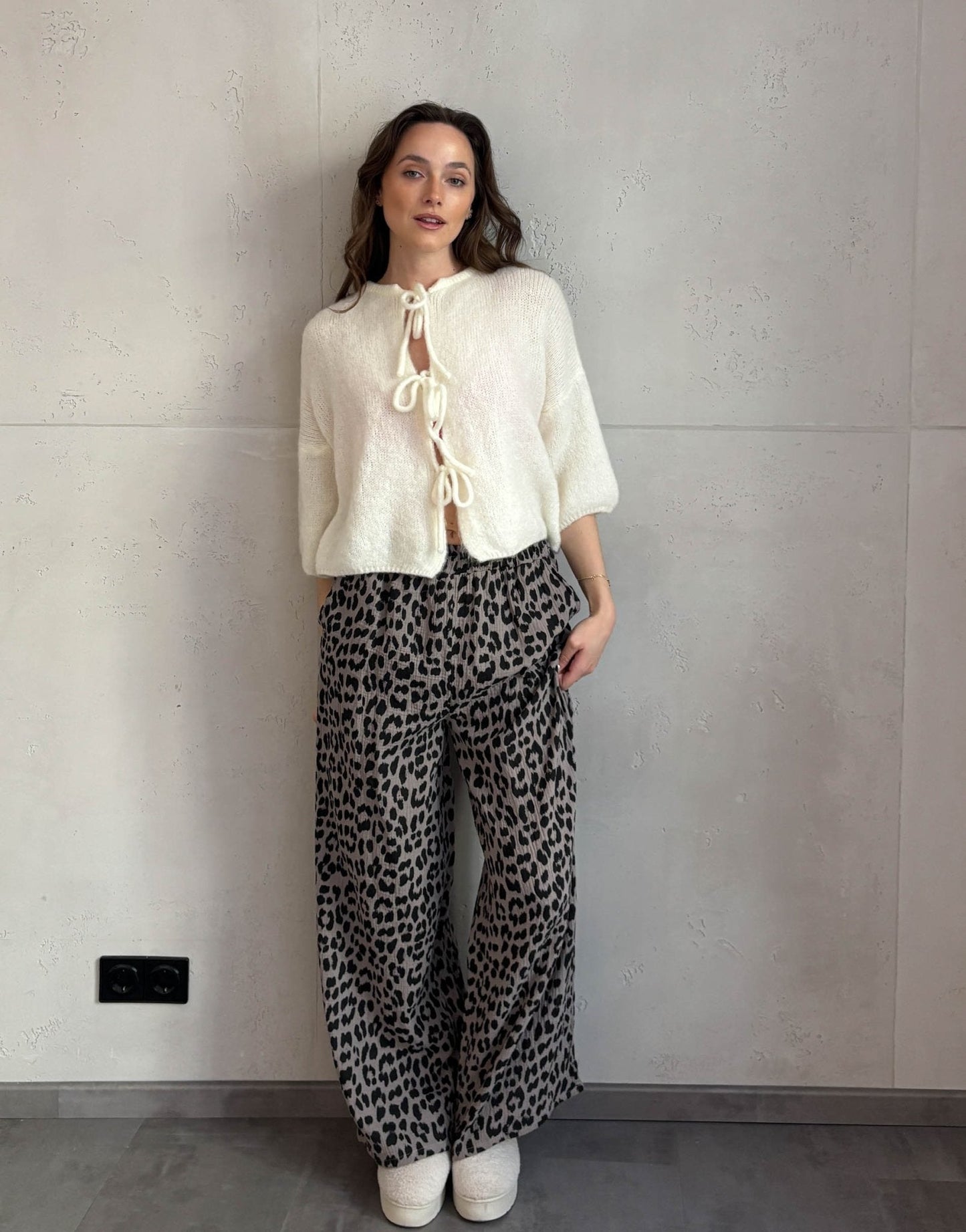 Lina™ - Pantalones de leopardo de pierna ancha
