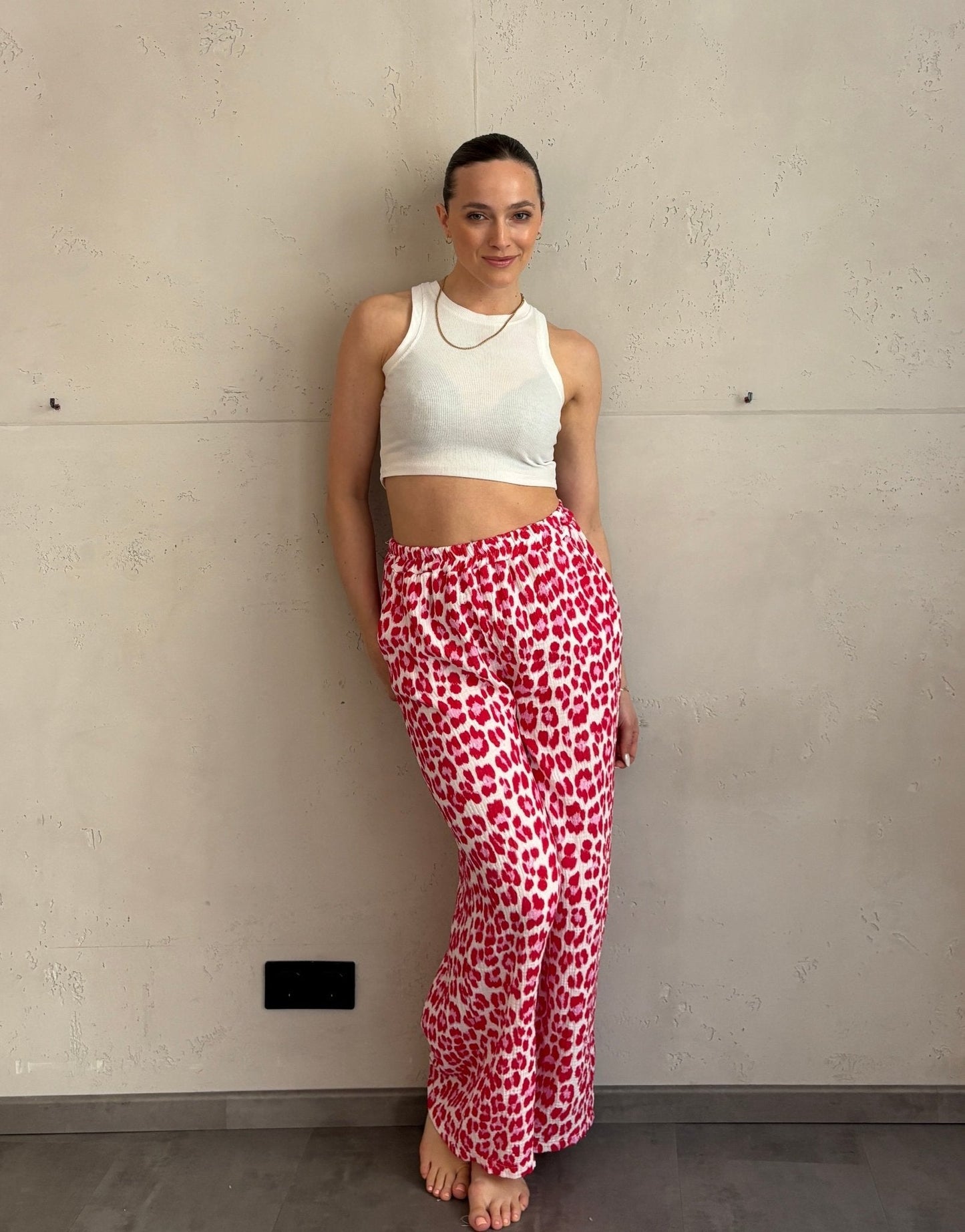 Lina™ - Pantalones de leopardo de pierna ancha