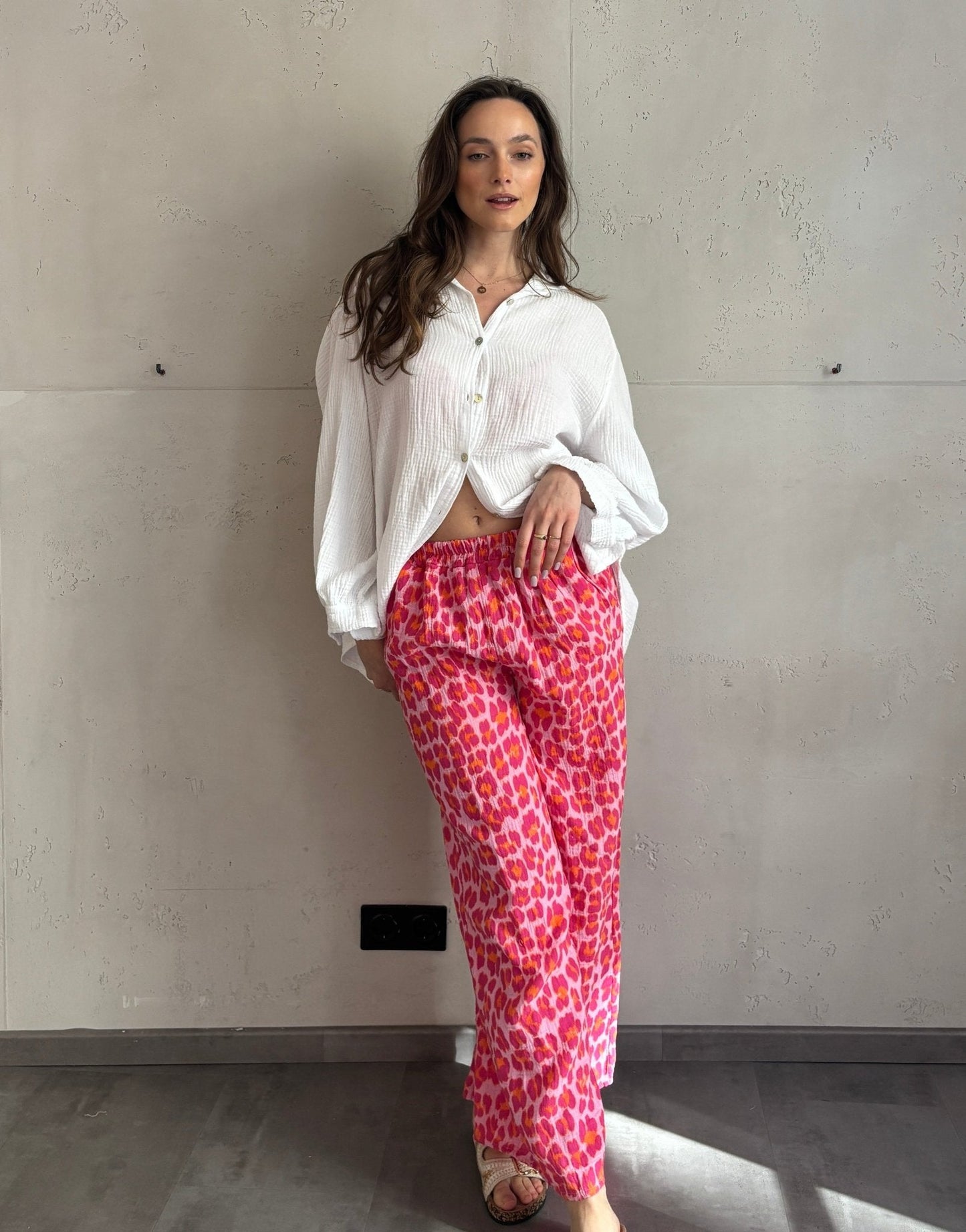 Lina™ - Pantalones de leopardo de pierna ancha