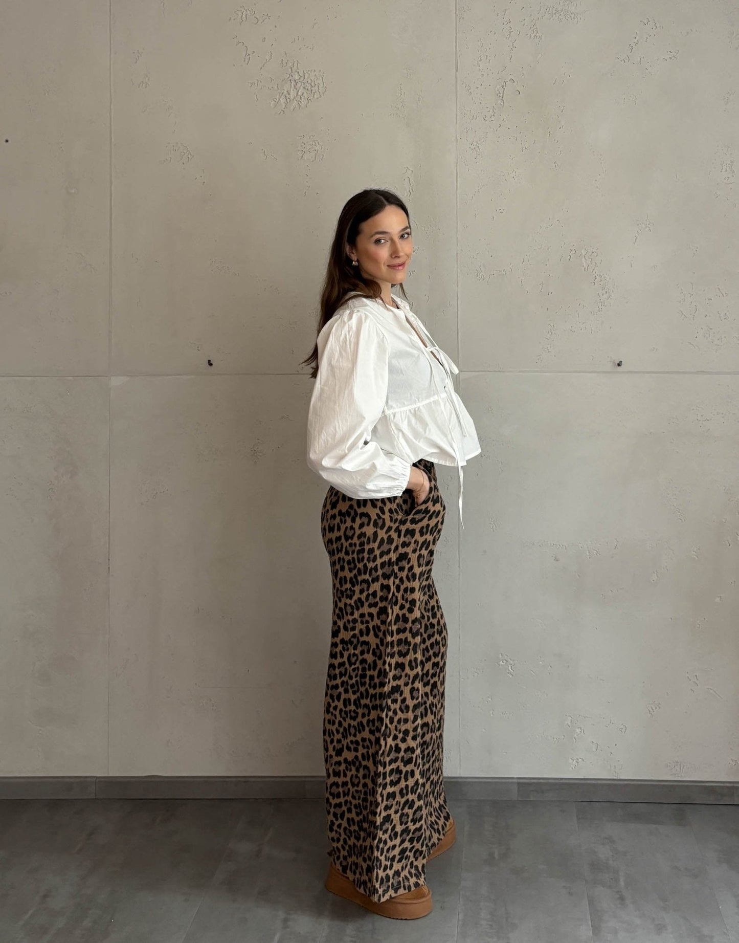 Lina™ - Pantalones de leopardo de pierna ancha