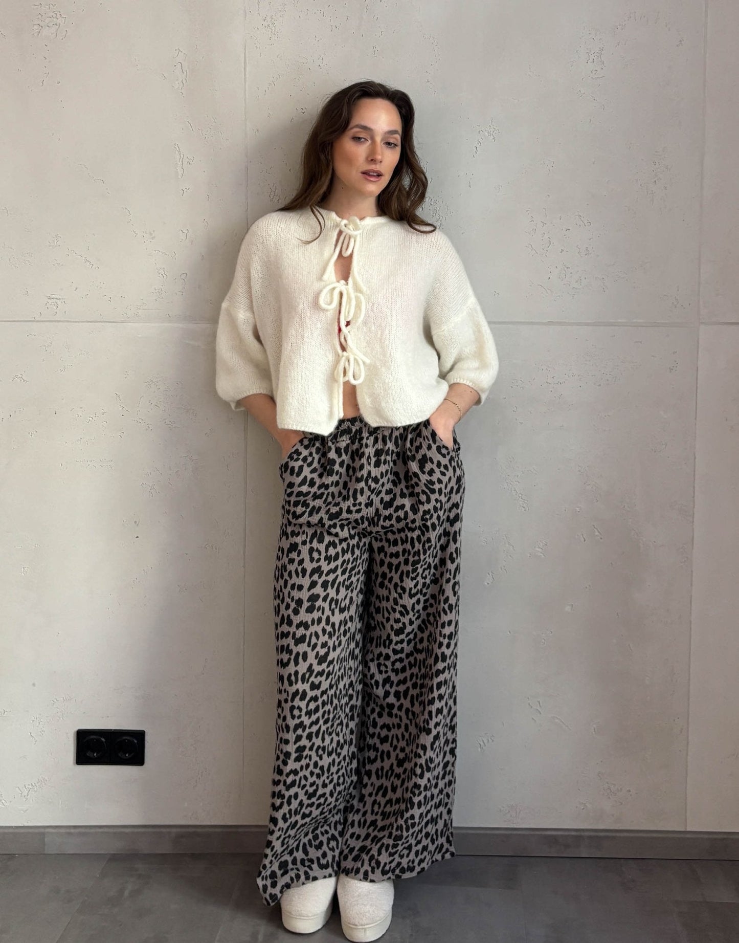 Lina™ - Pantalones de leopardo de pierna ancha